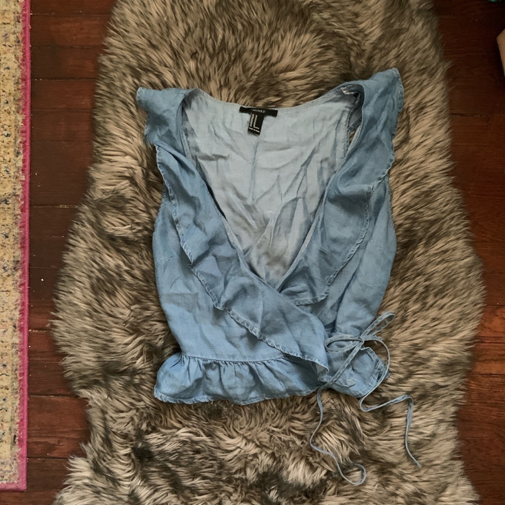 ♡DENIM WRAP SHIRT♡